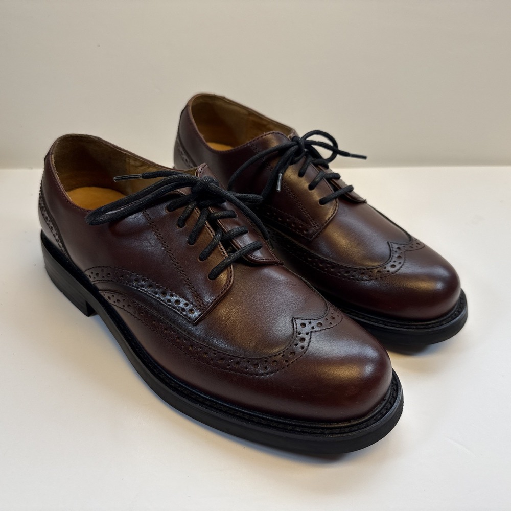 Dockers Mens 8M Oxblood Burgundy Leather Wingtip Brogue Dress Shoes EUC